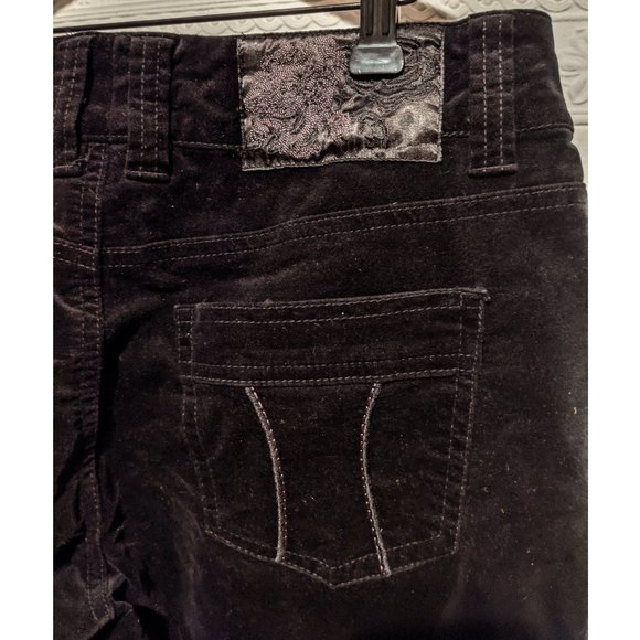 Eivissa Black velvet pants size 10 boot cut legs - Picture 3 of 7